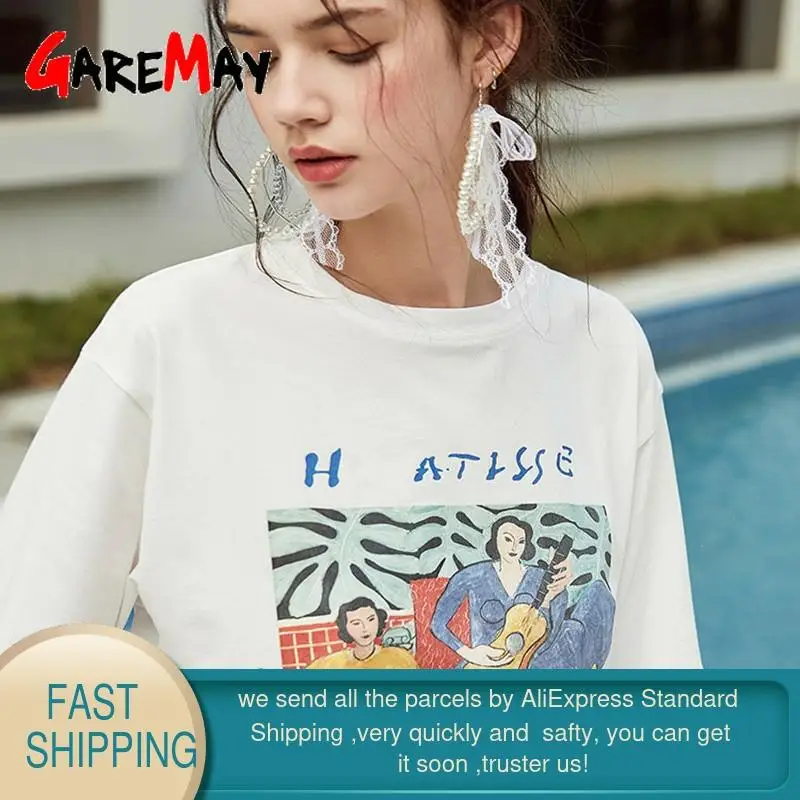 Женские футболки с принтом и коротким рукавом корейские повседневные в стиле