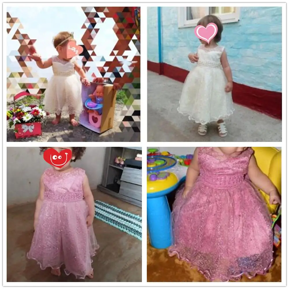 

Baby Girl Party Ball Gown Dresses Newborn Baby Baptism Dress Baby Girl Wedding Beading Dress