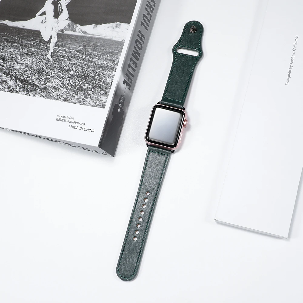 Кожаный ремешок для apple watch 5 4 ремешок 44 мм 40 мм iwatch ремешок 42 мм correa apple watch 38 мм pulseira браслет ремень ремешок для часов 4 3