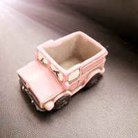 creative loading truck shape flowerpot silicone cement mold for home furnishing decoration special style concrete pot molds