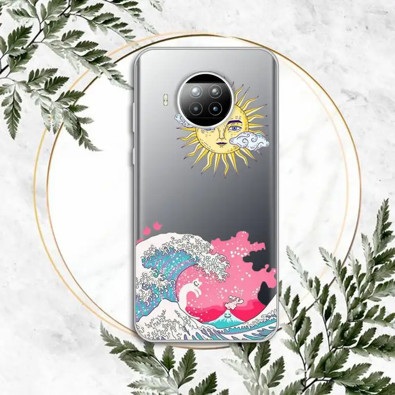

aesthetic vaporwave sea Phone Case Transparent for Xiaomi Redmi note 10 t 8 9 pro lite 11