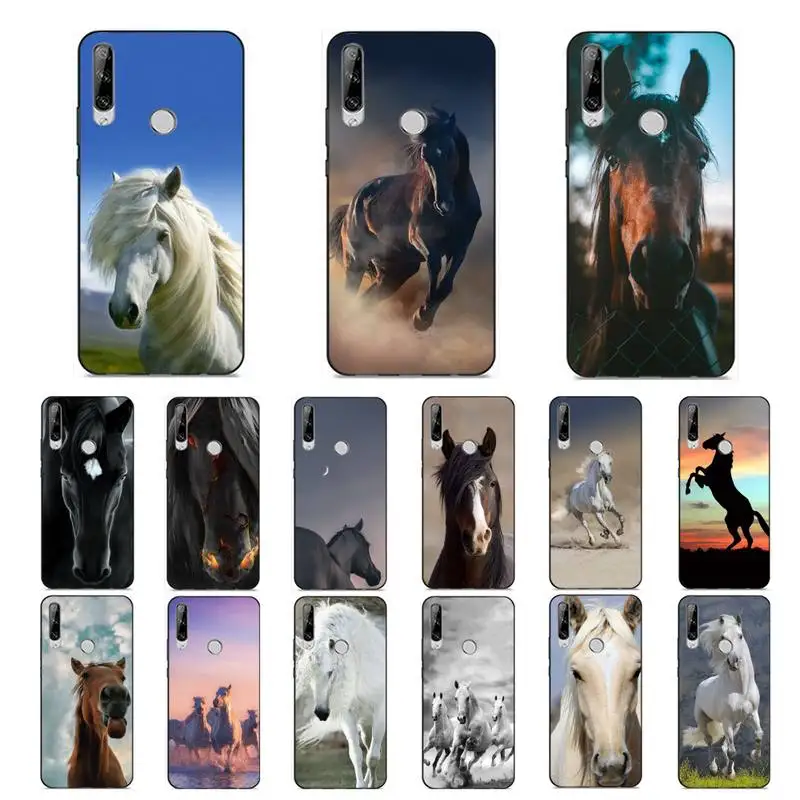 

FHNBLJ Horse Animal Phone Case for Huawei Y 6 9 7 5 8s prime 2019 2018 enjoy 7 plus