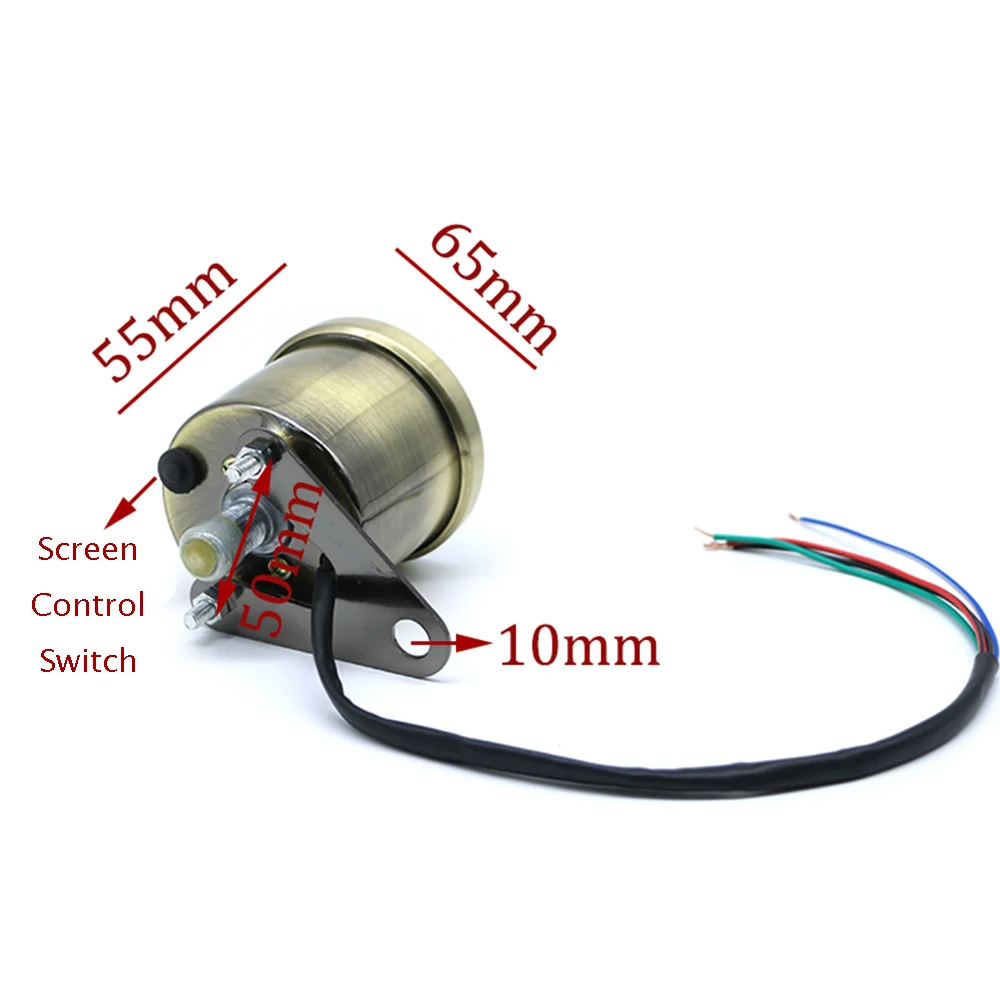 Мотоцикл спидометр Ретро ЖК одометр Кафе Racer Тахометр индикатор скутер вездеход