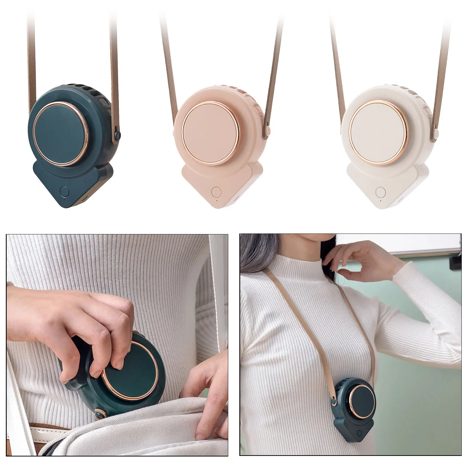 

Носимый ожерелье веер портативный персональный веер свободные руки для кемпинга туризма путешествий спорта