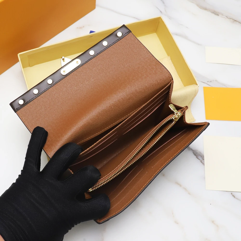 Designer Wallet Wallets For Women Luxury Wallet  Vintage Wicker Design Lock Genuine Leather Credit Card Holder Free Shipping