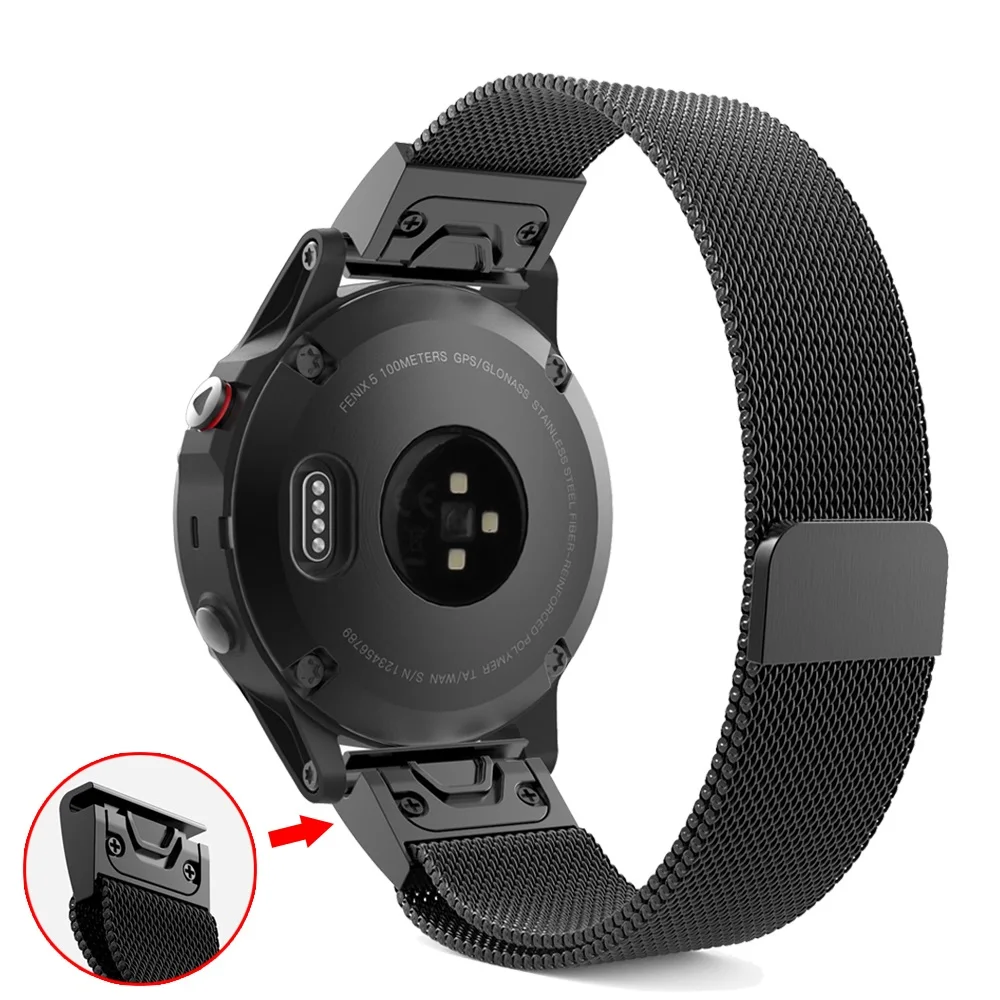 Quick Release Easy Fit ремешок для часов Миланская петля наручных gps Garmin Fenix 6X6 S 6 Plus Pro 3 3HR 5