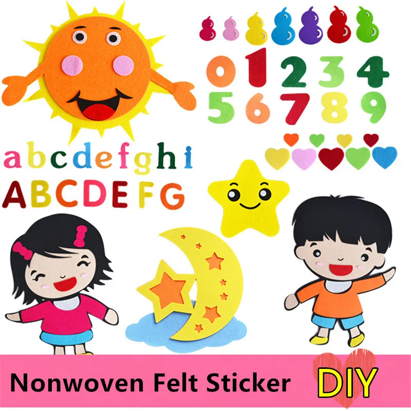 

Felt Cloud Decoration Sticker Free Cutting Material Felt Cloth Ornaments Decorate School Rooms Wall DIY Crafts For Kids Sticker