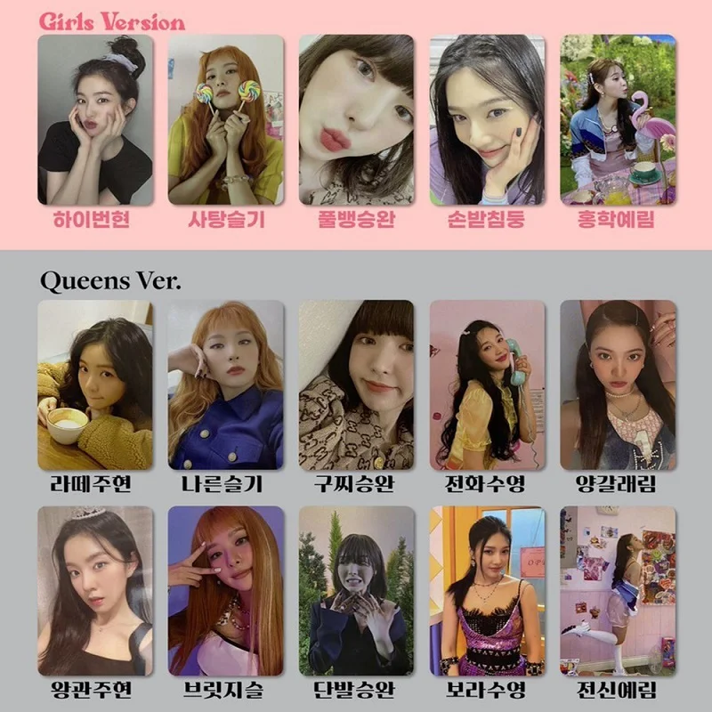 

KPOP Red Velvet New Album Queendom Peripheral Postcard SmallCard RandomCard Gift Card RedBeibei ReVeluv Korea Group