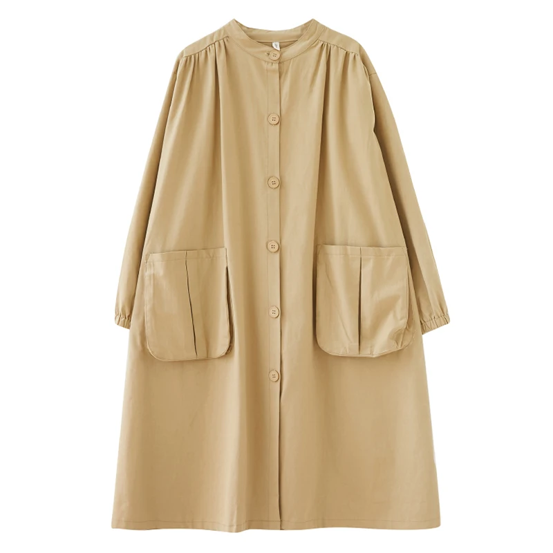 

Spring Autumn 2021 Oversized Loose Women Coat Single Breasted Trench Coat Big Pocket Female Windbreaker Outwear Abrigos Mujer