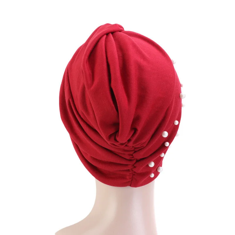 Модная жемчужная Шапка-тюрбан для волос витая мусульманская шапка-головной убор