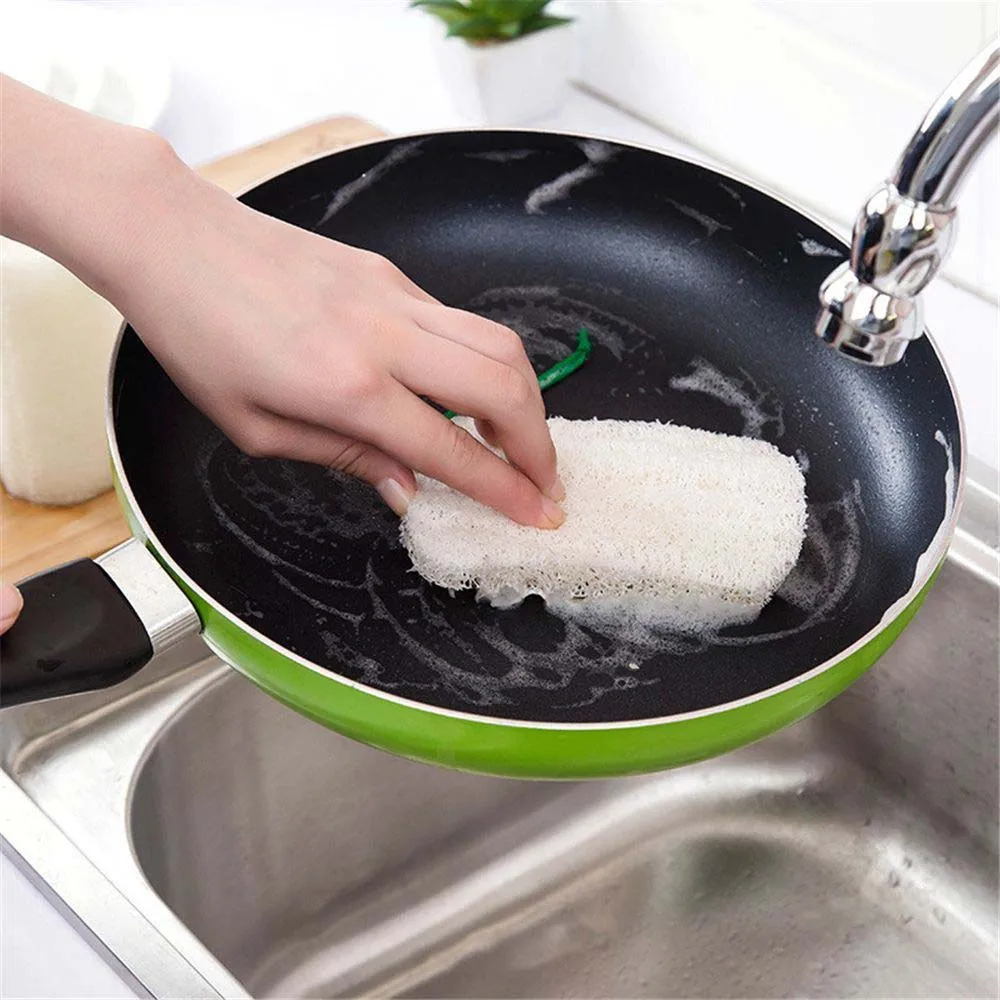 2 шт. анти Масляный натуральный луфа для мытья посуды тканевый мячик скраб коврик