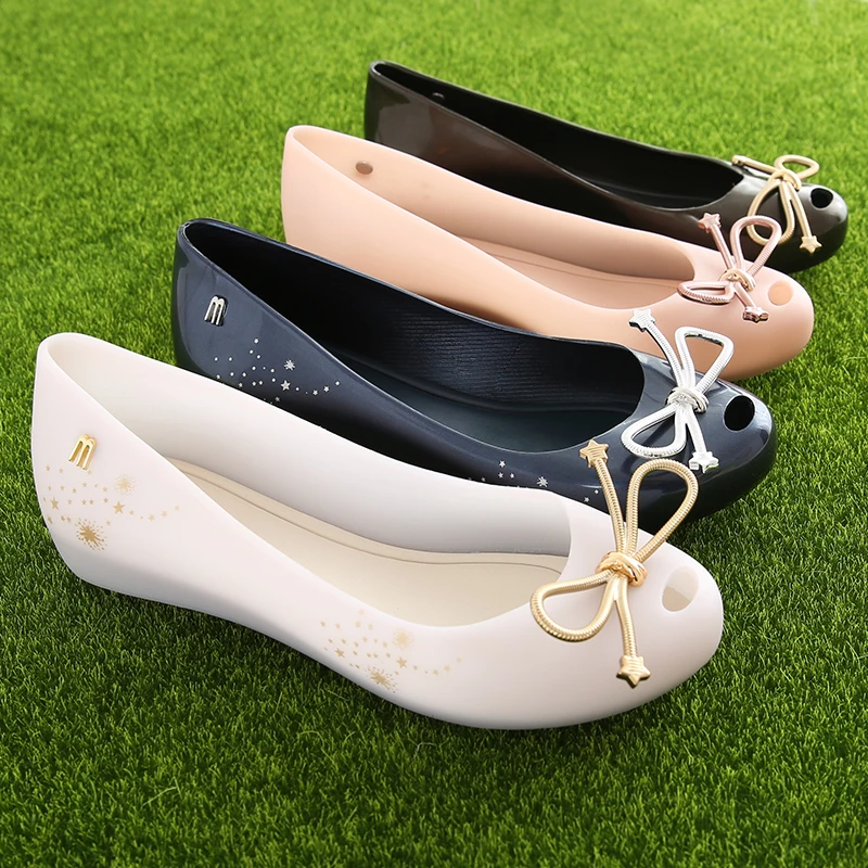 Melissa/2020 г. женские сандалии Летняя женская обувь с бантом туфли на плоской подошве