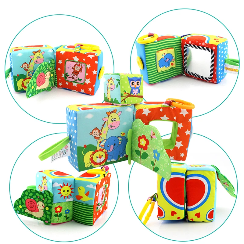 

Baby toys teether infant rattle hand bell distorting mirror plush toy early education educational toys soft building blocks