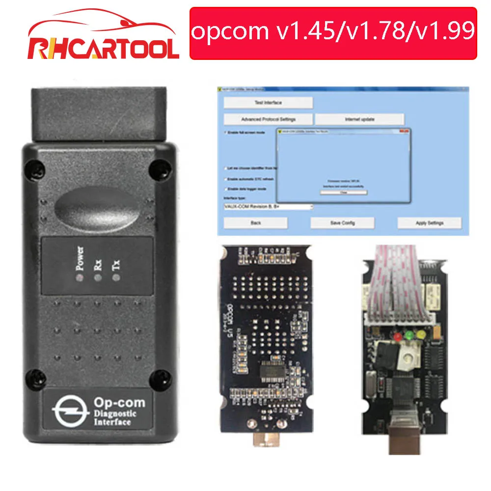 Op com opcom V1.99 с PIC18F458 FTDI op-com OBD2 Авто диагностический инструмент для Opel opcom шина сети локальных контроллеров V1.7 v1.78 может быть обновления флэш-памяти