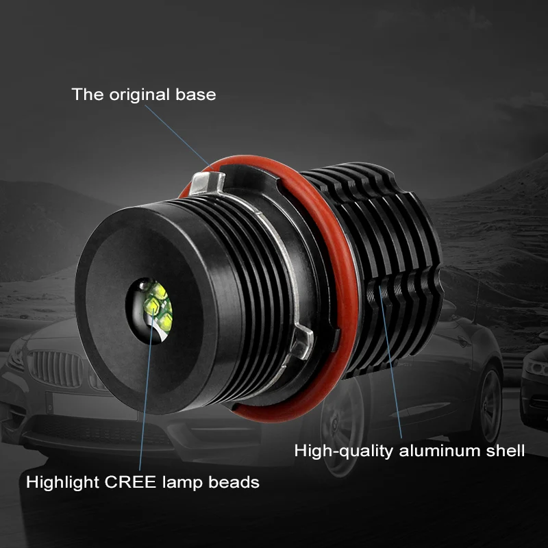 2 шт. 20 Вт 4 CREE светодиодный чипы/Bridgelux ангельские глазки белый для BMW E65 E87E39 E53 E63 E64 E60