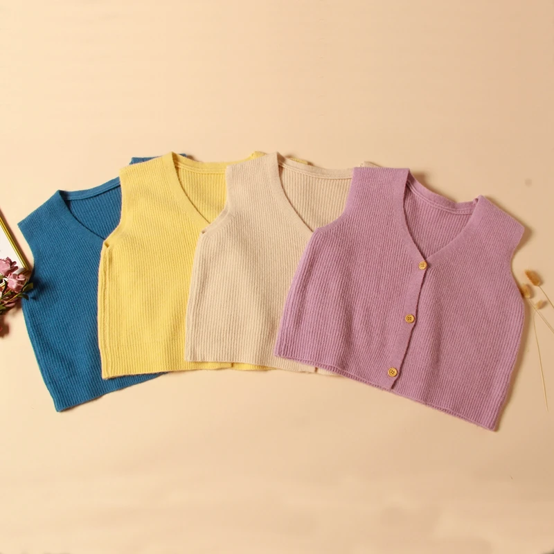 Женский свитер Вязаная жилетка с v образным вырезом женский Кардиган Пальто