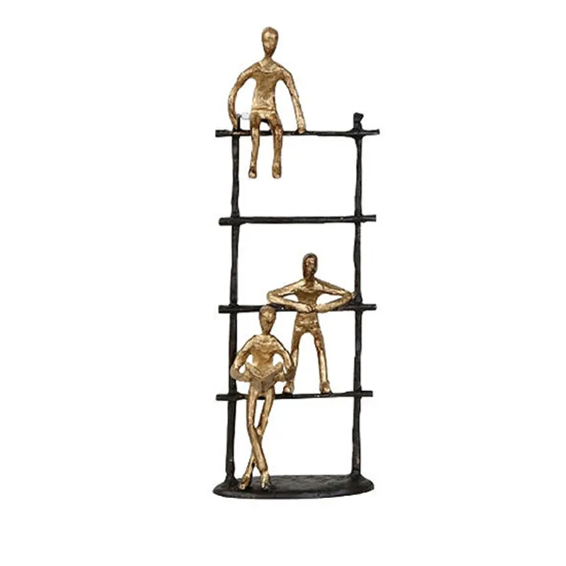 

Creative Cast Iron Crawling Ladder People Art&Craft Decoration Post-modern Industrial Style Abstraction Statue Home Decor X3582