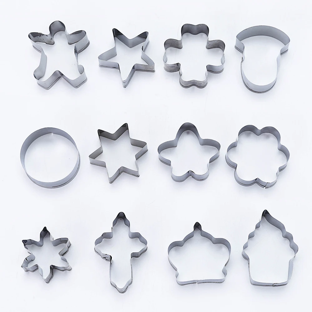 12 шт. трехмерная форма для печенья из нержавеющей стали геометрической формы