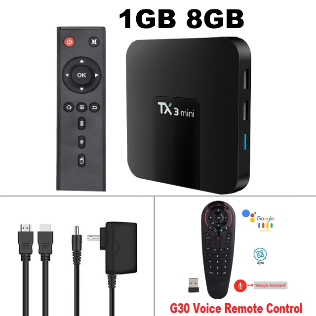 1G 8G-G30 Remote TX3 Мини Android 7,1 tv Box Smart tv H.265 4K Amlogic S905W 2G 16G телеприставка поддержка Мультимедийный проигрыватель с IPTV Tanix tv box 1G8G PK X96 - Цвет: 1G 8G-G30 Remote