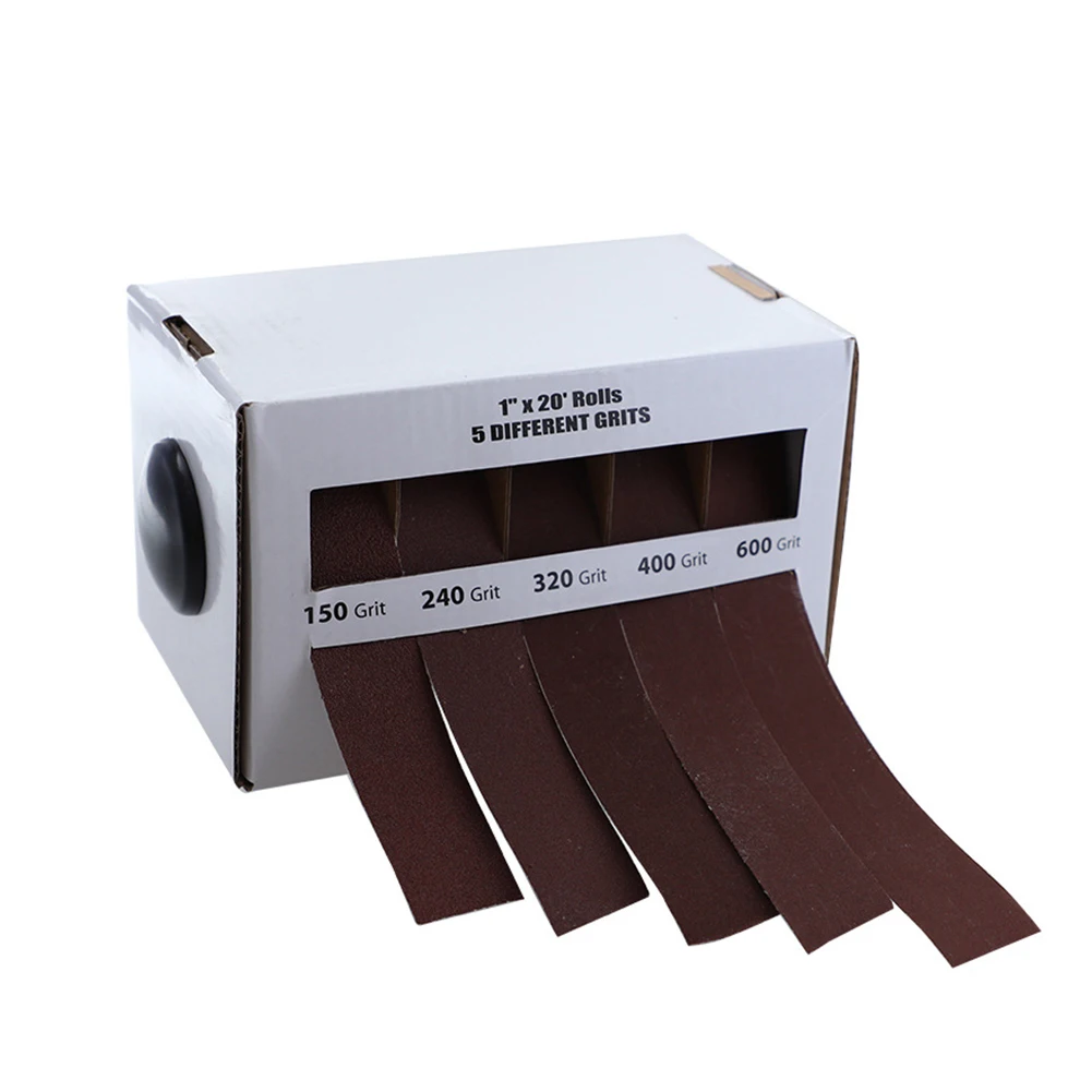 

5Rolls/box Glass Sand Paper Abrasive Tools Construction 150 240 320 400 600 Grit Dry Woodworking With Dispenser Grinding Metal
