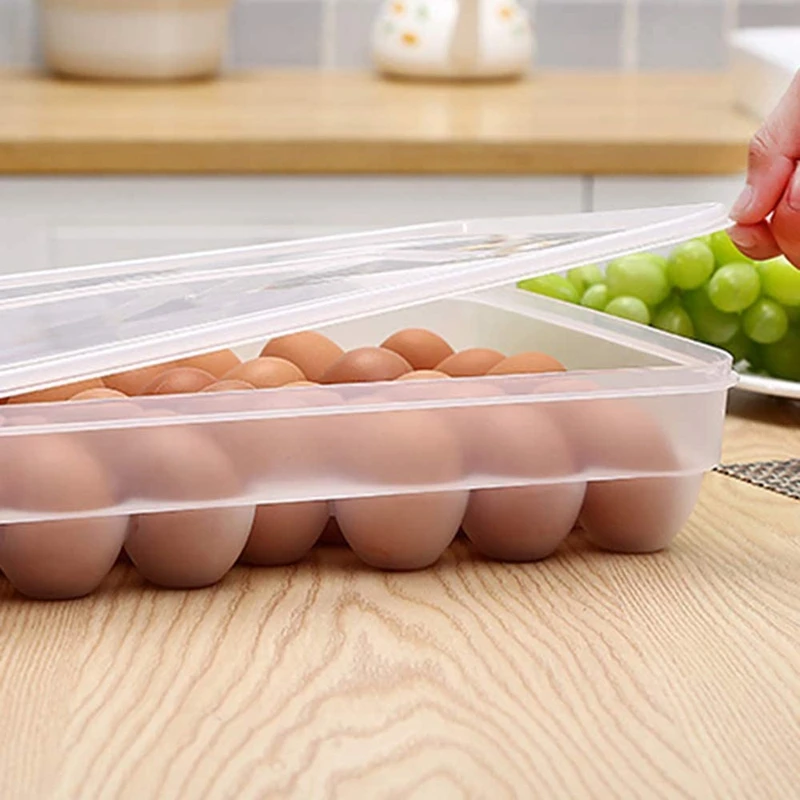 34 Grid Egg Storage Box Food Container Refrigerator Kitchen Transparent 2 PACK | Дом и сад