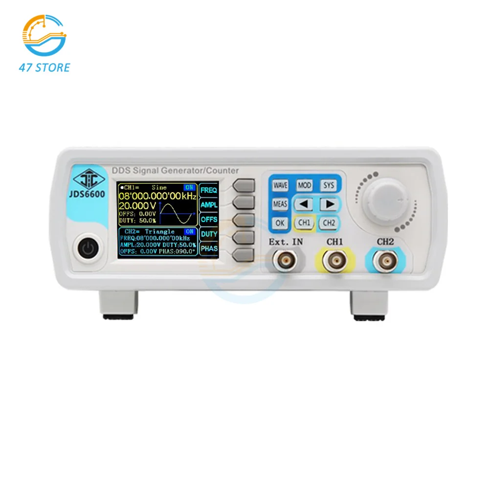 JDS6600-30MHz двухканальный цифровой DDS функциональный сигнал/генератор сигналов