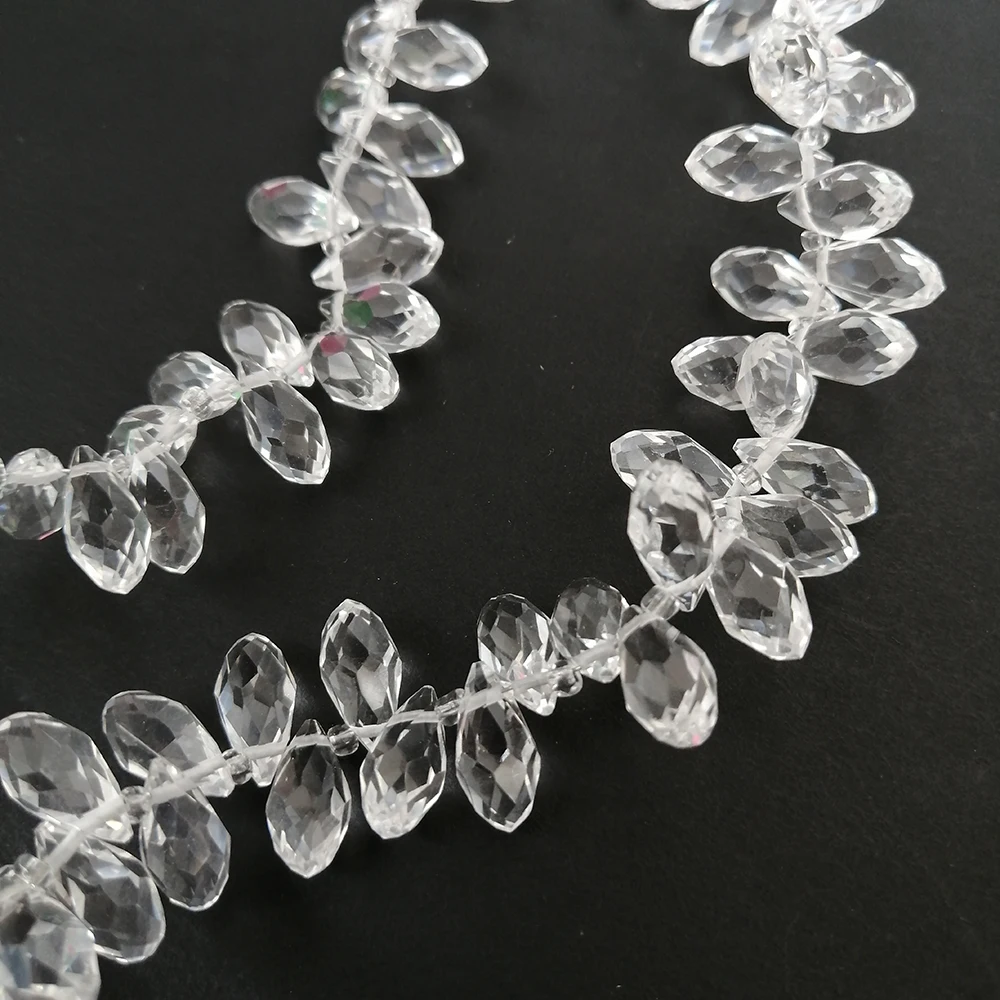 Камедь 100 шт./нить 12x6 мм Капля воды Кристалл Подвеска Призма граненые бусины