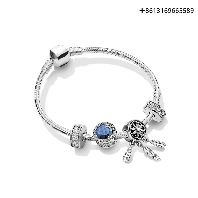 

Fashionable new 925 sterling silver monochrome good time like dream series men and women bracelet