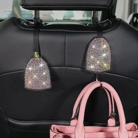 2 pcs universal bling rhinestones car back seat hooks headrest hooks hanger car decoration accessories