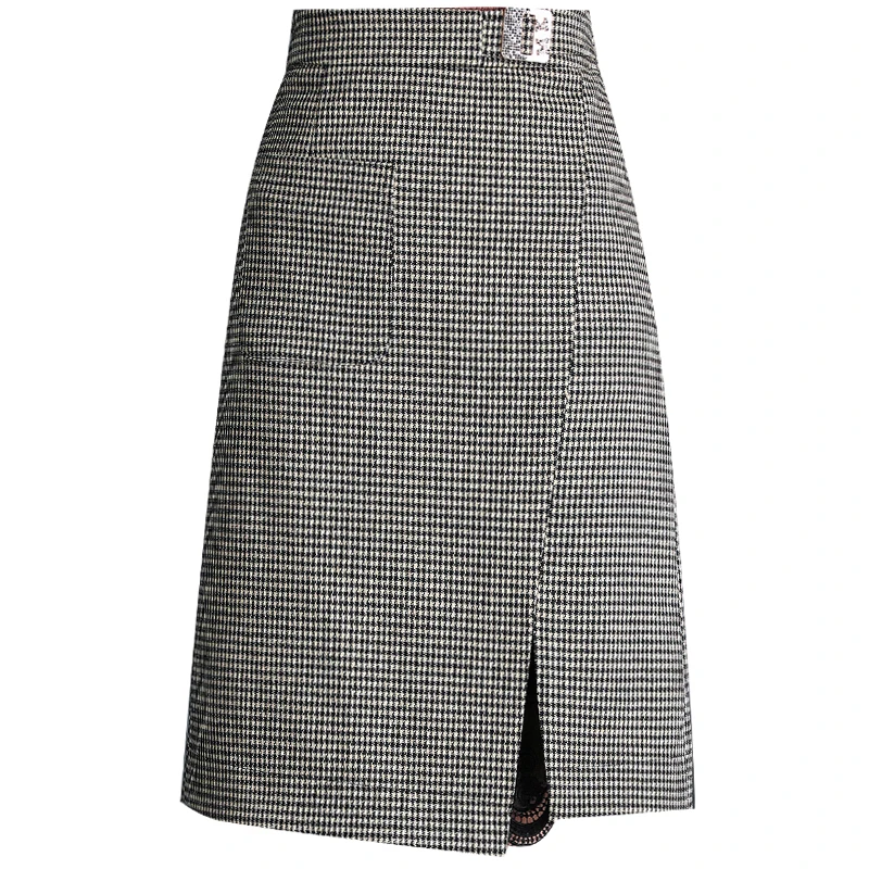 

New 2019 Knit A-Line Skirt Women Fall Winter Apricot High Waist Knee Length Asymmetry Skirt S-3XL Plus Size Lattice Skirt Female