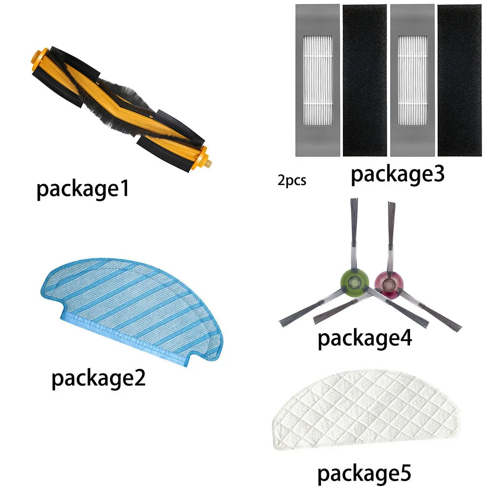 

Main Roller Brush & Side Brush & Filters & Disposable Mop Cloth For Ecovacs OZMO T8 Vacuum Cleaner Parts Mopping Cloths Repalce
