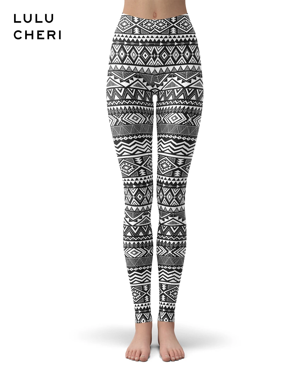 Folk leggings Леггинсы с инди-фолк принтом для женщин и девушек, ацтекские этнические Мягкие штаны с начесом и бабочкой размера плюс, облегающие леггинсы с высокой талией для фитнеса - Цвет: Folk leggings