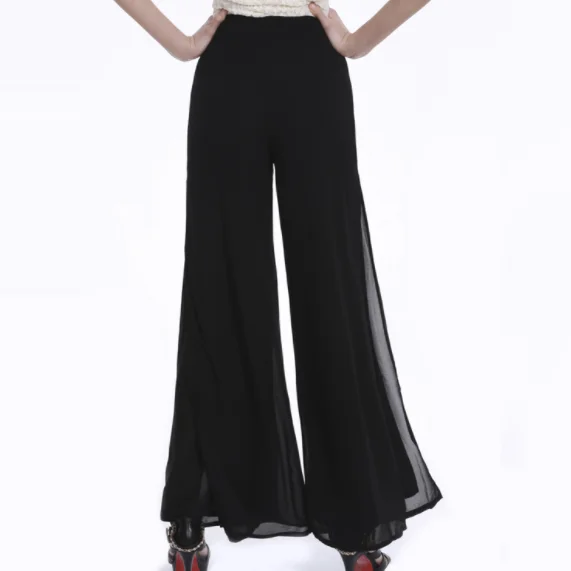 Брюки женские шифоновые с широкими штанинами повседневные мешковатые штаны