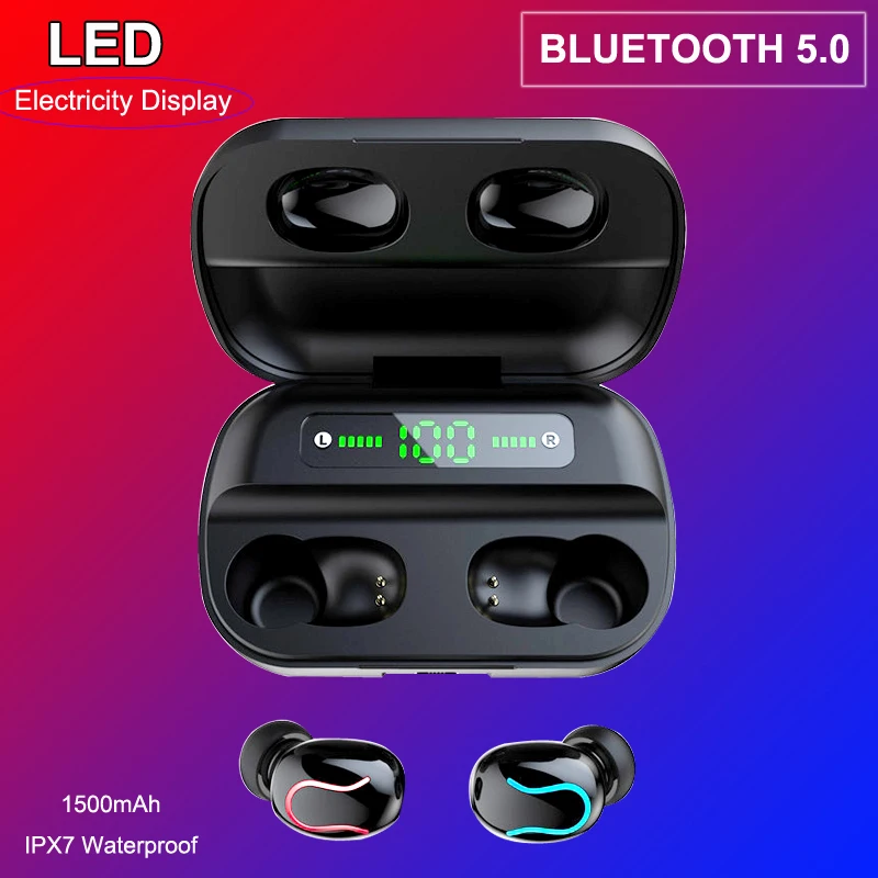 Беспроводные Bluetooth-наушники-вкладыши спортивные водонепроницаемые Hi-Fi