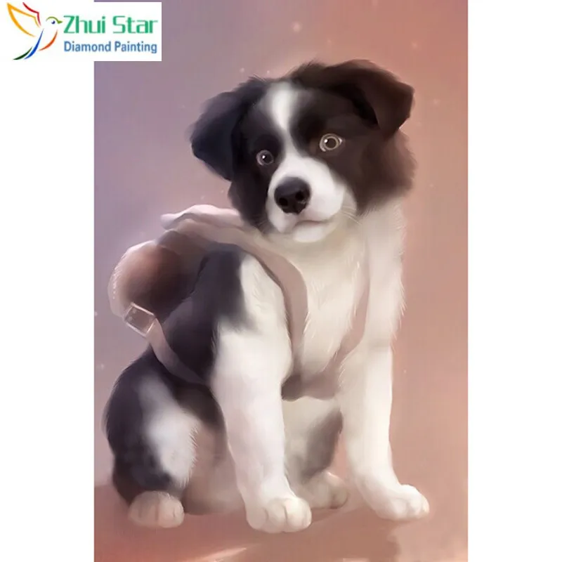 

Zhui star Full Square 5D DIY Diamond Painting "puppy" Embroidery Cross Stitch Mosaic Home Decor Gif WDY