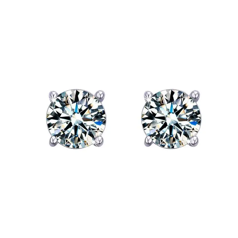 

Серьги-гвоздики женские из серебра 0,5 пробы, с муассанитом 1,0/925/2.0ct D
