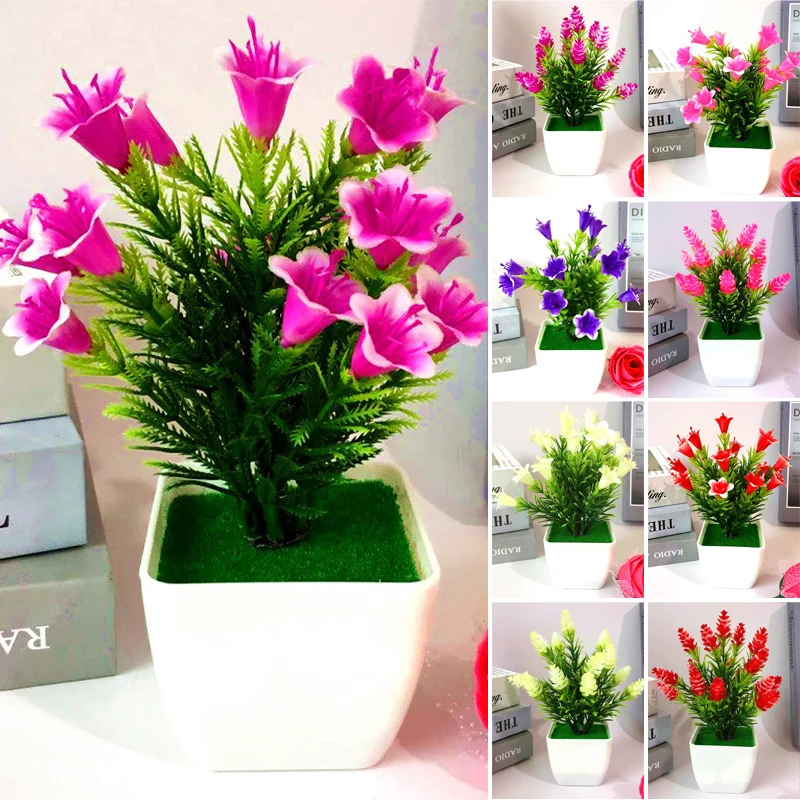 1Pc Artificial Flower Grass Potted Artificial Plants Plastic Flowers Household Wedding Spring Summer Living Room Decor images - 6