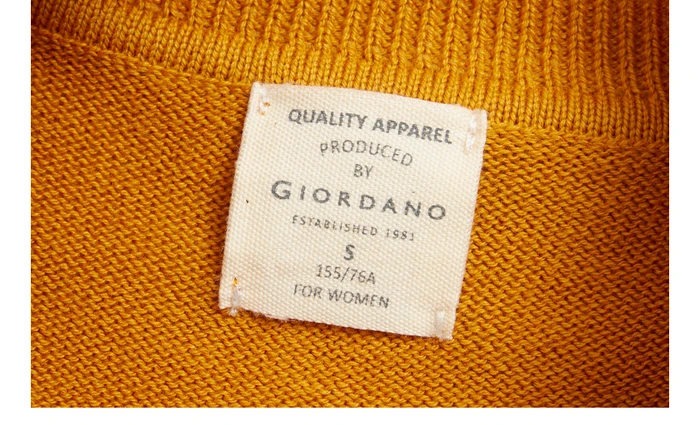 Giordano женская водолазка с круглым воротом и длинными рукавами, из натурального хлопка