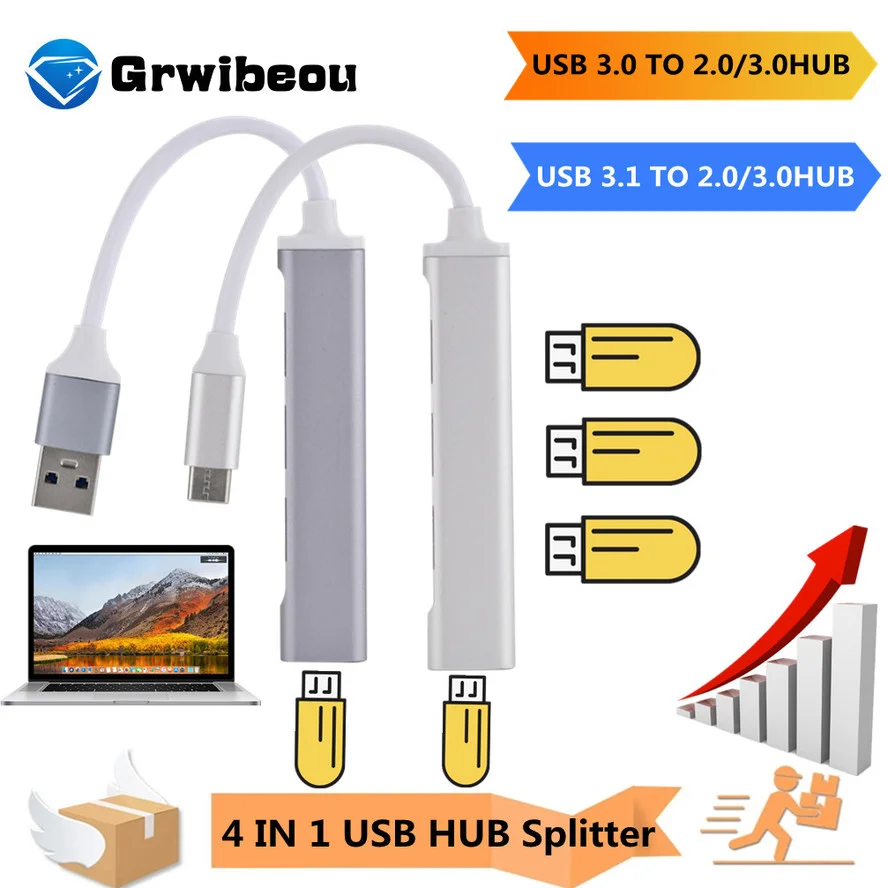 USB 3 0 концентратор Type C 1 4 порта мультиразветвитель адаптер OTG для Lenovo Xiaomi Macbook Pro 13 15