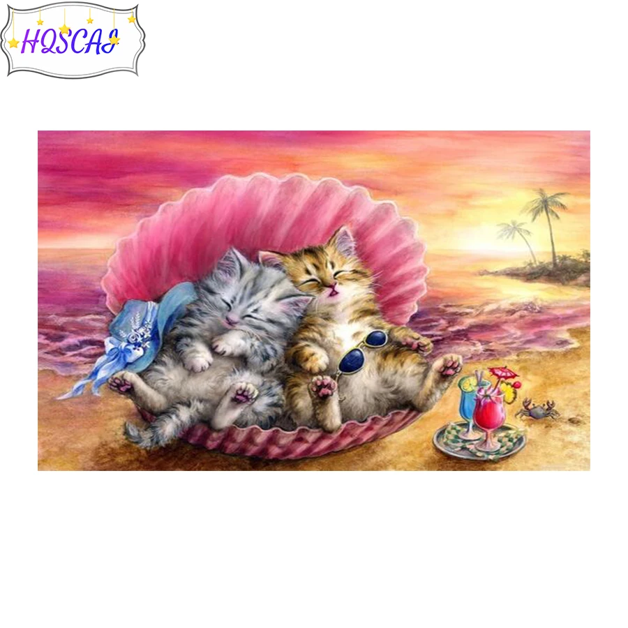 5D сделай сам алмазная живопись очки кошка животное вышивка крестиком мозаика