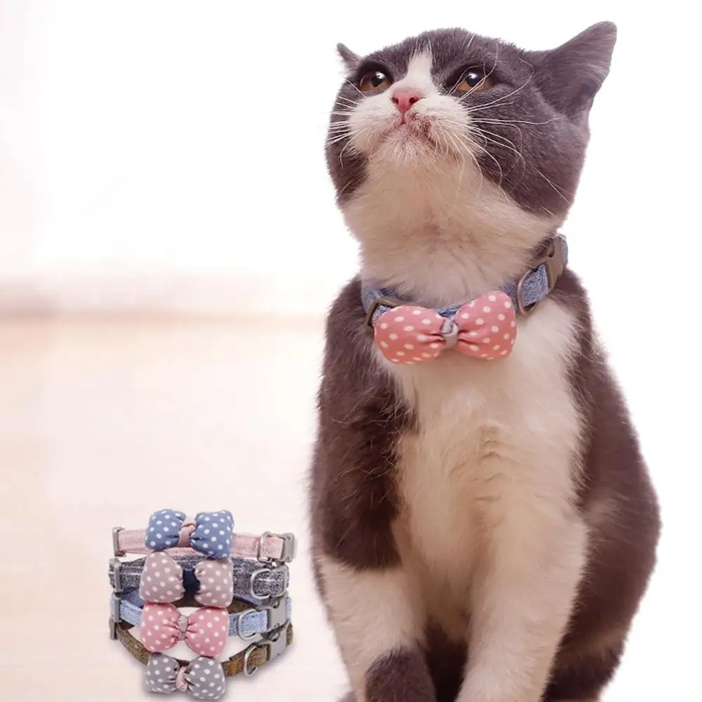 

Bowknot Adjustable Cloth Dog Puppy Pet Cat Collar Necklace Neck Neck Strap Pet Supplies Cat Accessories