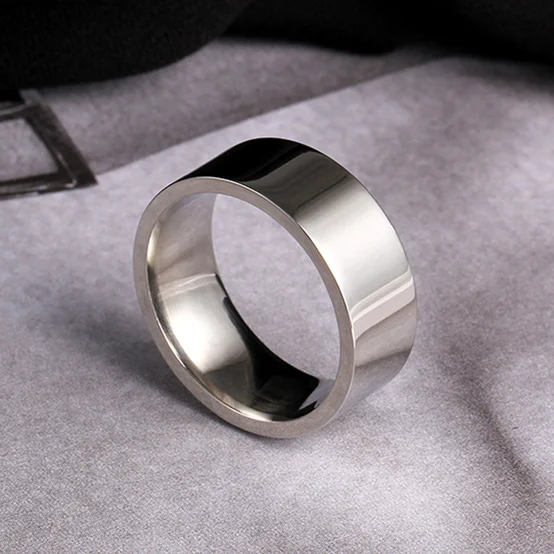 Мужские и женские кольца из нержавеющей стали серебристого цвета 8 мм|Кольца| |