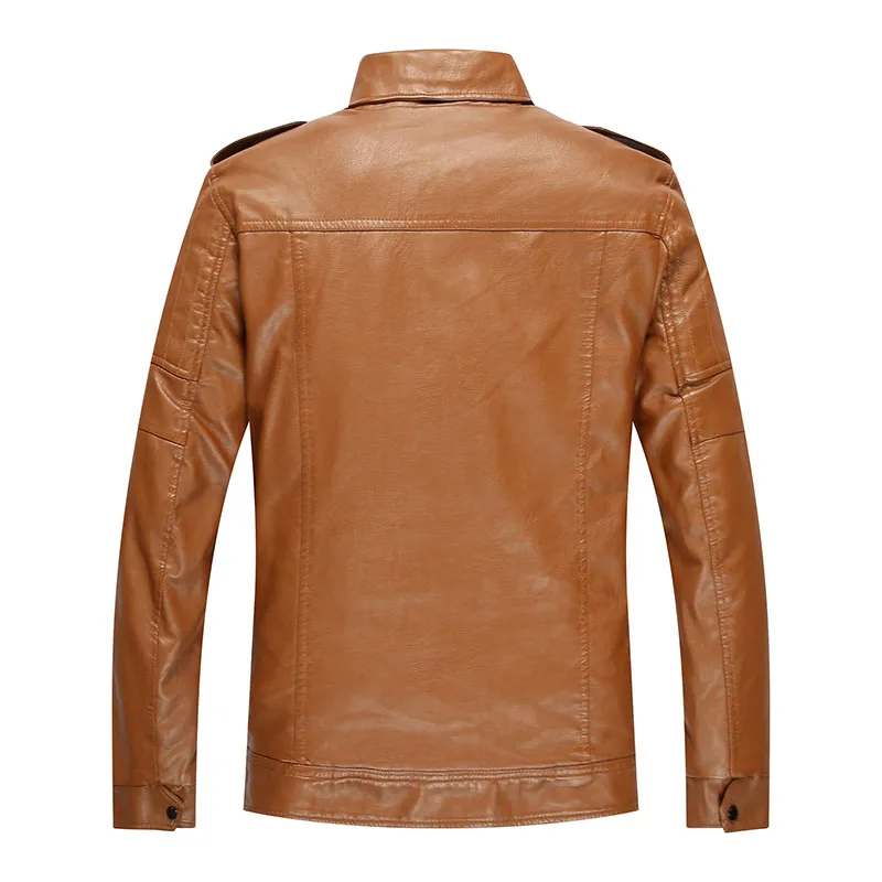 Luxury Men PU Leather Jacket 2019 Outfit Fashion Mens Jackets Coat Zipper Pocket Design Coats Male Motorcycle Brand Clothing | Мужская