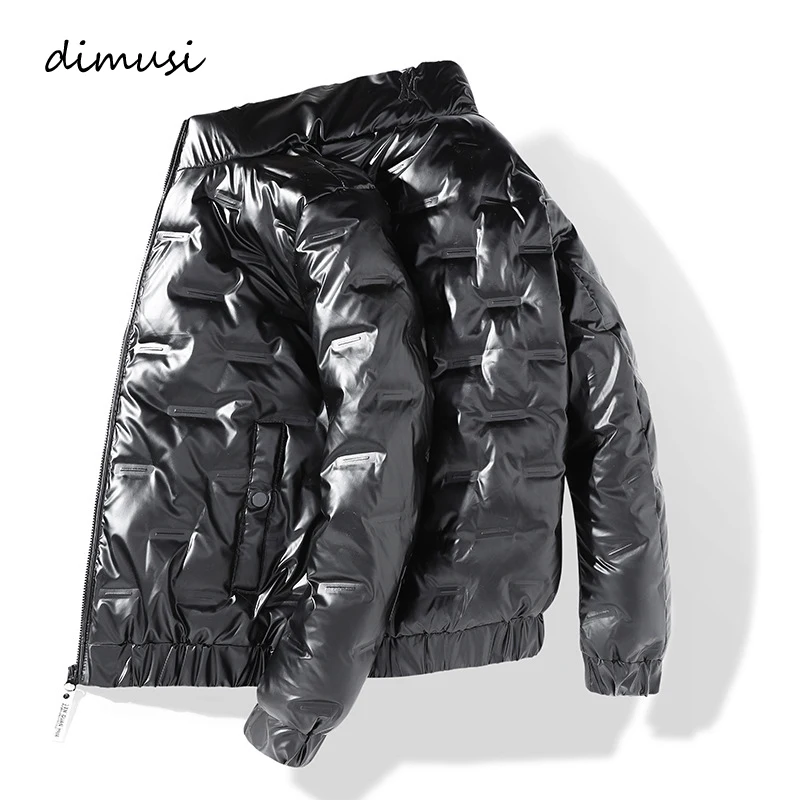 

DIMUSI Winter Men's Bomber Jacket Fashion Male Glossy Warm Padded Coats Casual Outoutwear Thermal Slim Fit Jackets Mens Clothing