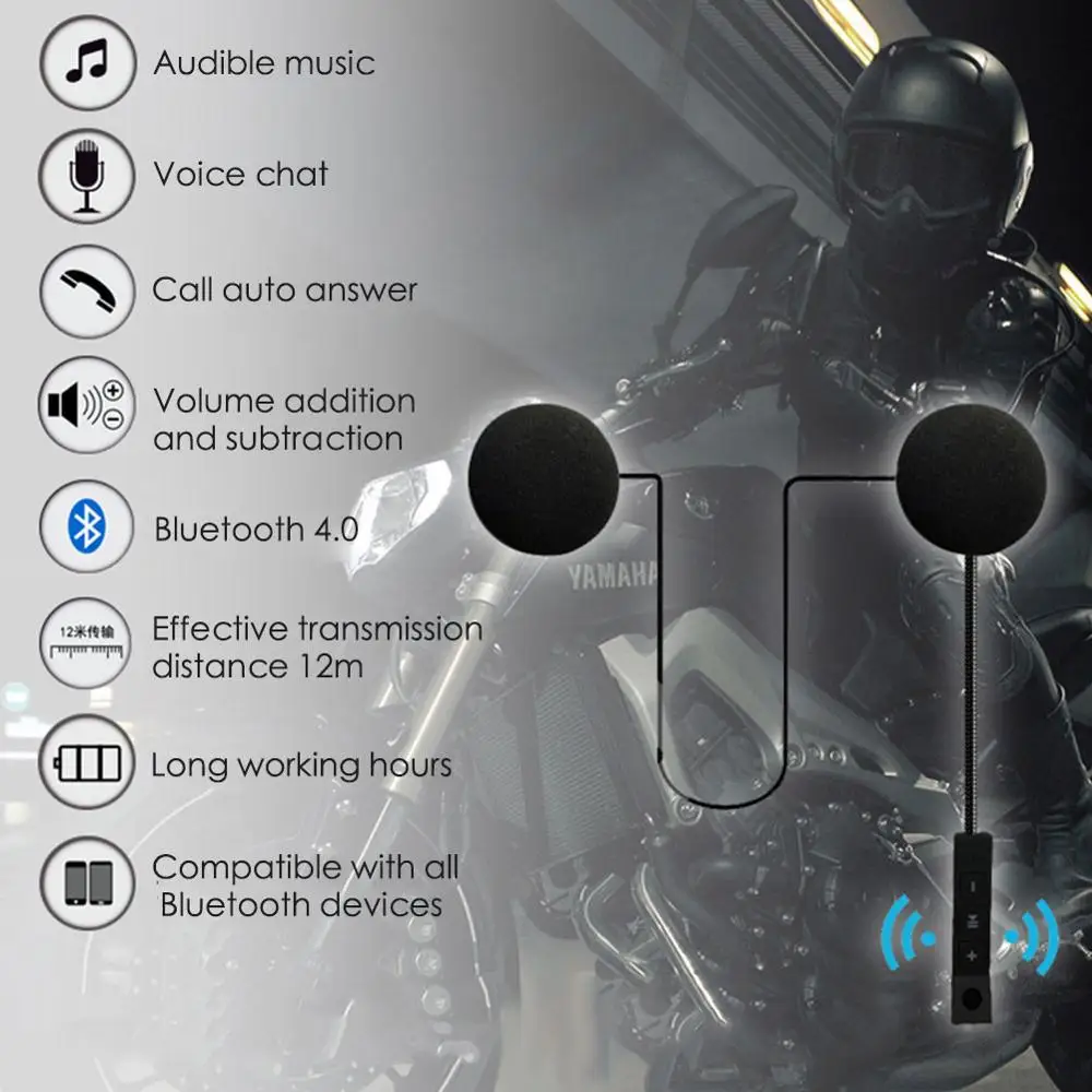 Наушники для мотоциклетного шлема Bluetooth 4 0 EDR с микрофоном наушники велосипедного