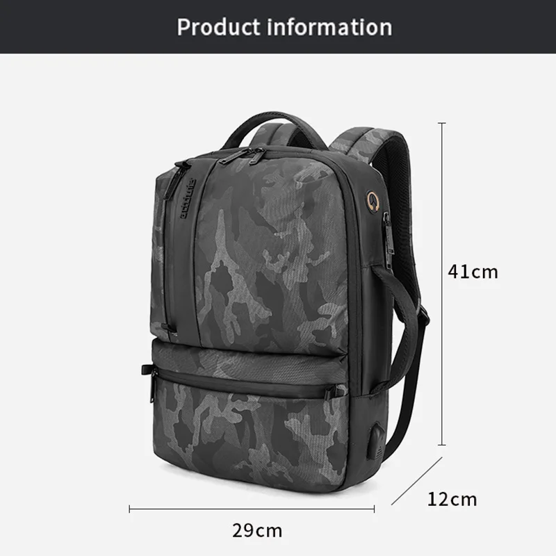 

ARCTIC HUNTER Men Travel Backpack Fit 15inch Laptop Backpacks Business Computer Bag Teenage Schoolbag for Men Waterproof Mochila