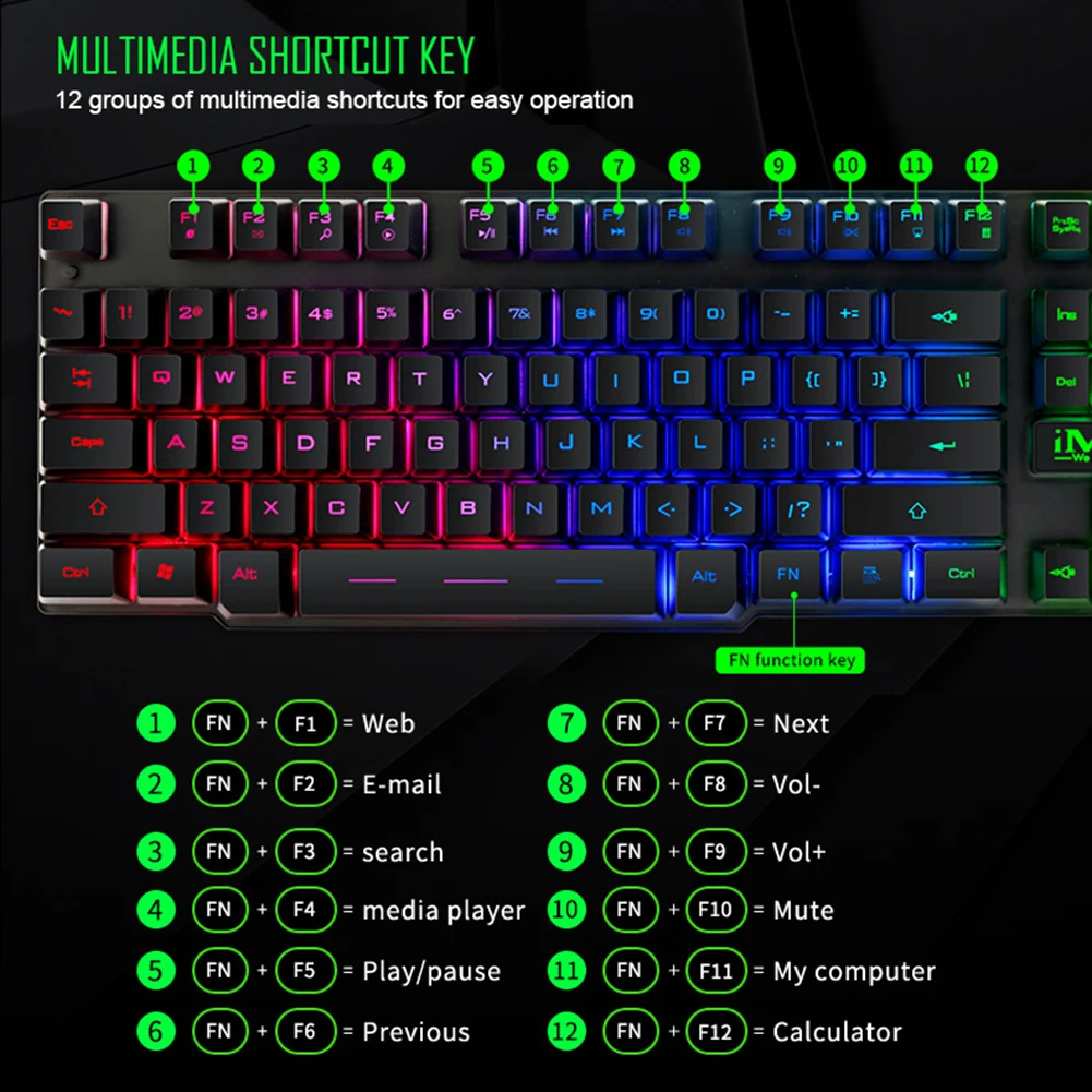 

Мыши AN-300 USB, игровое оборудование, механическая клавиатура с 104 клавишами, набор мышей с 7 клавишами/клавиатура IMICE AN800/мышь IMICE T60