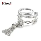 Модное свадебное кольцо Kinel в стиле бохо, обручальное кольцо из серебра 925 пробы с белым цирконием, ювелирные изделия для вечеринок с кристаллами