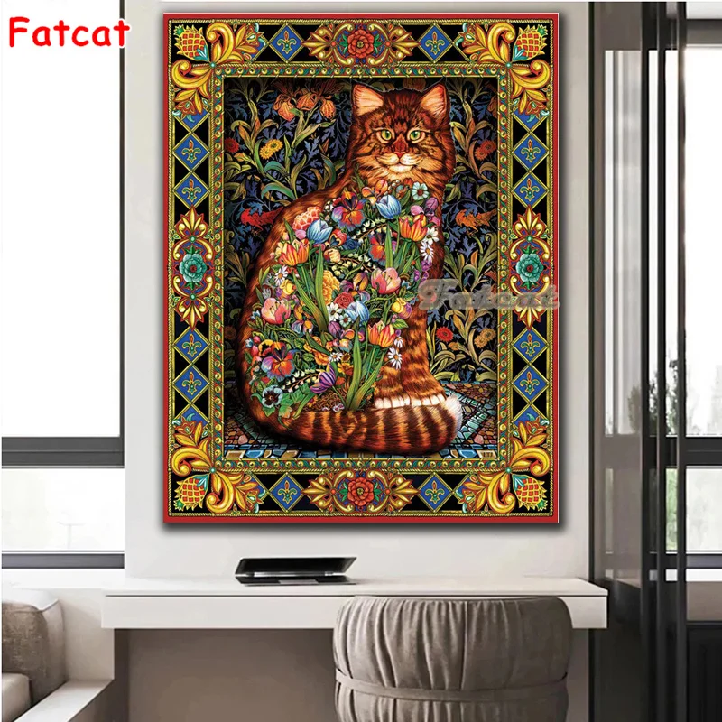 

Home Decoration Cat Kittern DIY 5D Diamond Embroidery Cross Stitch kits Animal Pattern Resin Hobby Craft PP3241