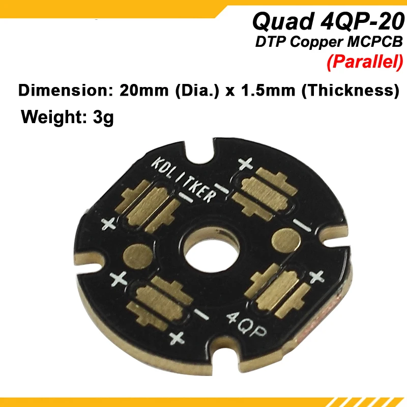 KDLITKER Quad 4QP-20 DTP медный MCPCB для серии Cree XP/Nichia 219 серии/3535 светодиодов (1 шт.) | Лампы и